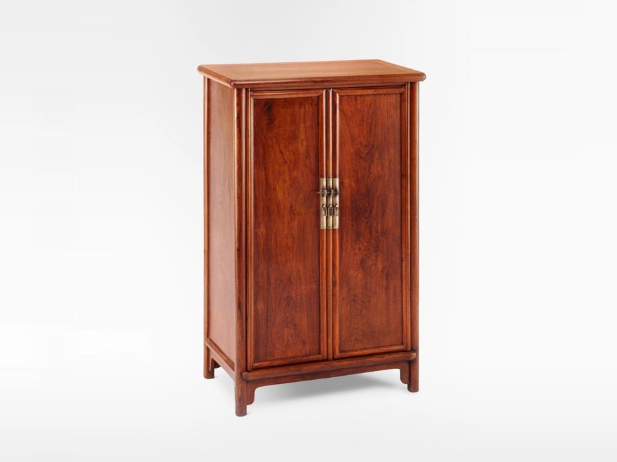 Wooden two-door wardrobe cabinet